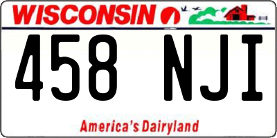 WI license plate 458NJI