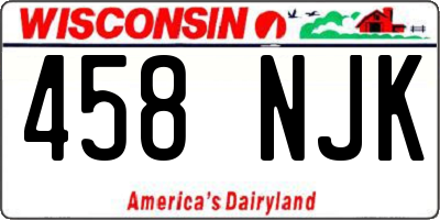 WI license plate 458NJK