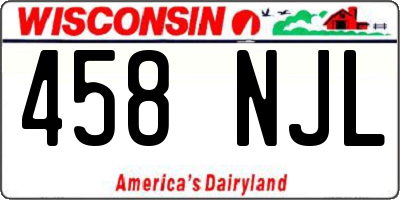 WI license plate 458NJL