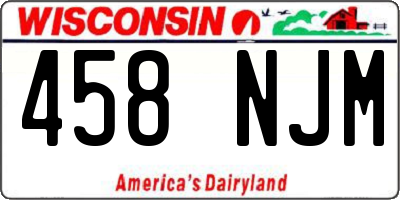 WI license plate 458NJM