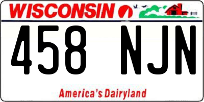 WI license plate 458NJN