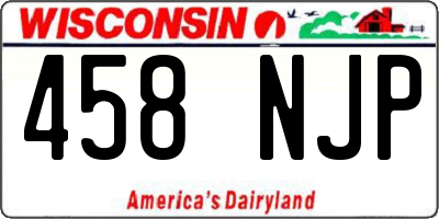 WI license plate 458NJP