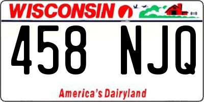 WI license plate 458NJQ