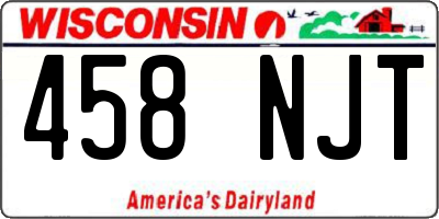 WI license plate 458NJT