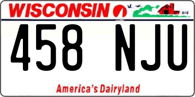 WI license plate 458NJU