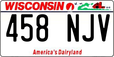 WI license plate 458NJV