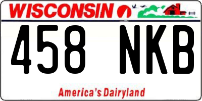 WI license plate 458NKB