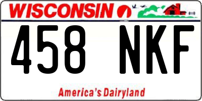 WI license plate 458NKF