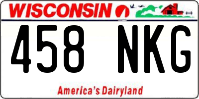 WI license plate 458NKG