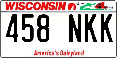 WI license plate 458NKK