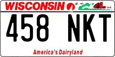 WI license plate 458NKT
