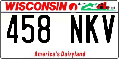 WI license plate 458NKV
