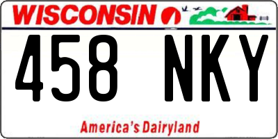 WI license plate 458NKY