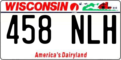 WI license plate 458NLH