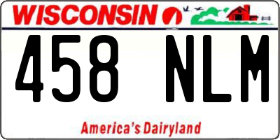 WI license plate 458NLM