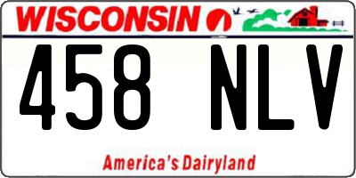 WI license plate 458NLV