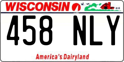 WI license plate 458NLY