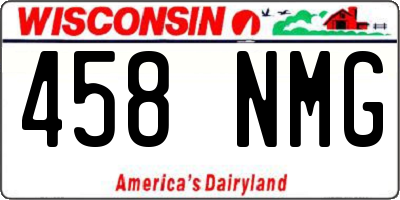 WI license plate 458NMG