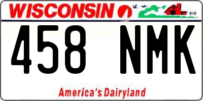 WI license plate 458NMK