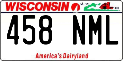 WI license plate 458NML