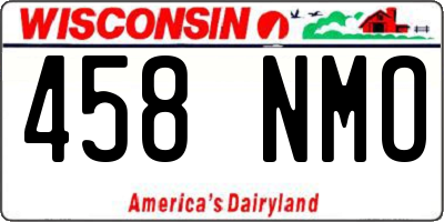 WI license plate 458NMO