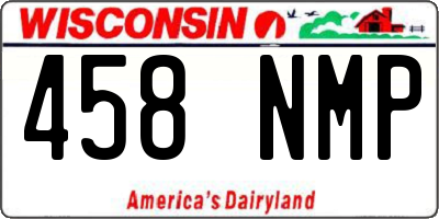 WI license plate 458NMP