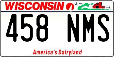 WI license plate 458NMS