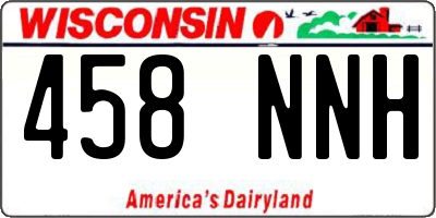 WI license plate 458NNH