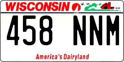 WI license plate 458NNM
