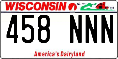 WI license plate 458NNN