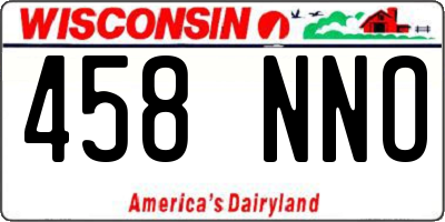 WI license plate 458NNO