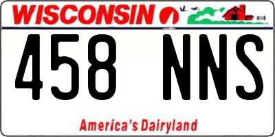 WI license plate 458NNS