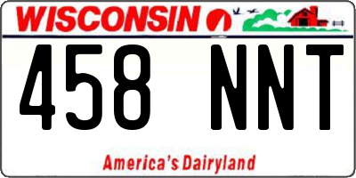 WI license plate 458NNT