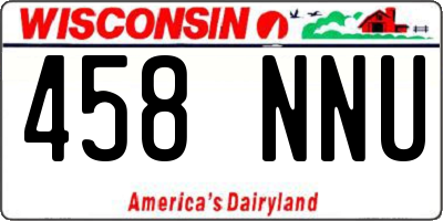 WI license plate 458NNU