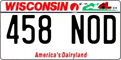 WI license plate 458NOD
