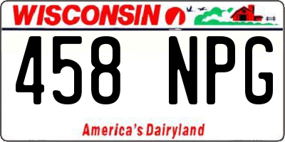 WI license plate 458NPG