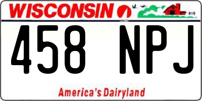 WI license plate 458NPJ