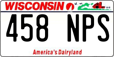 WI license plate 458NPS