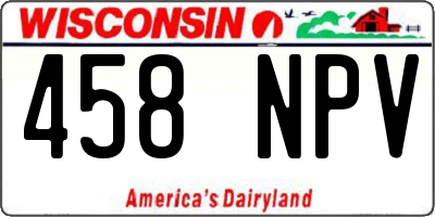 WI license plate 458NPV