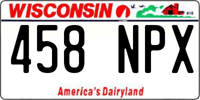 WI license plate 458NPX