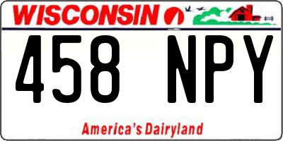 WI license plate 458NPY