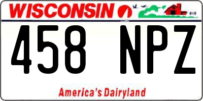WI license plate 458NPZ