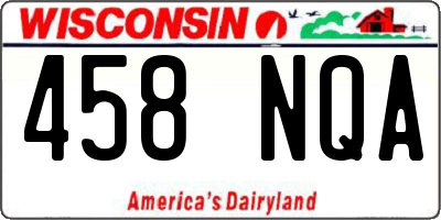 WI license plate 458NQA