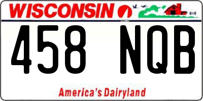 WI license plate 458NQB