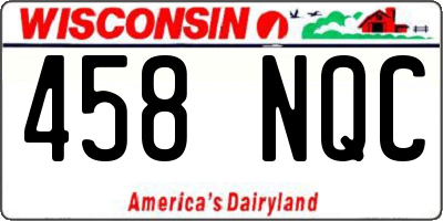 WI license plate 458NQC
