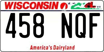 WI license plate 458NQF