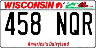 WI license plate 458NQR