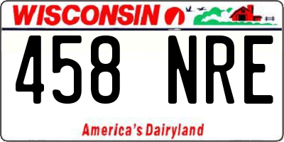 WI license plate 458NRE