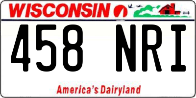 WI license plate 458NRI