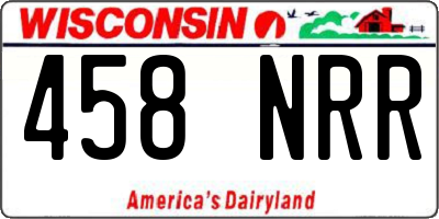 WI license plate 458NRR